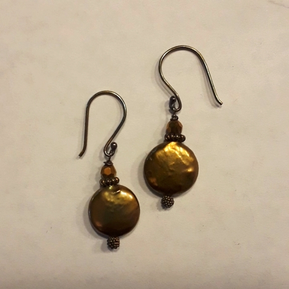 Boho Brass Hook Earrings - Picture 1 of 4
